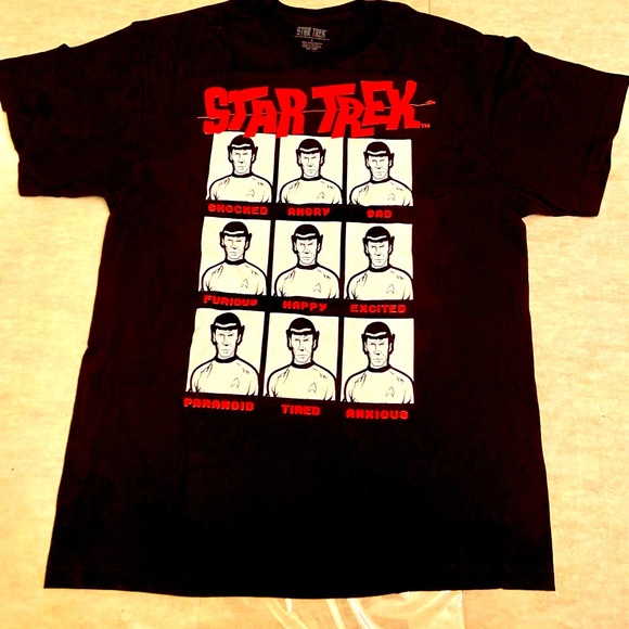 Star Trek Spock T Shirt Many Moods of Spock Leonard Nemoy - Picture 1 of 4